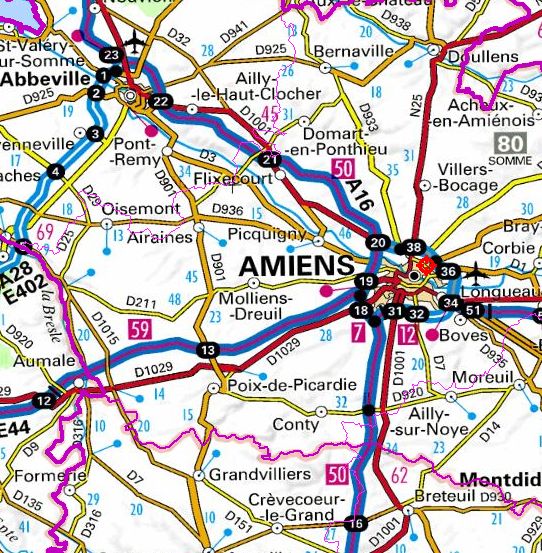 Situation gographique de la prison d'Amiens (Geoportail)