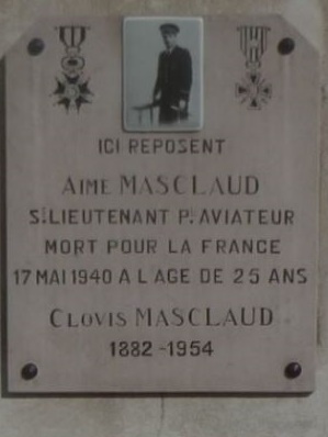 Tombe S/Lt Masclaud - Cim Lalevade-d'Ardche
